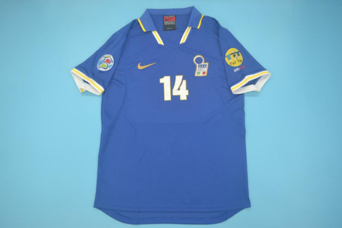with Patch Retro Jersey 1996 Italy DEL PIERO 14 Home Soccer Jersey Vintage Football Shirt