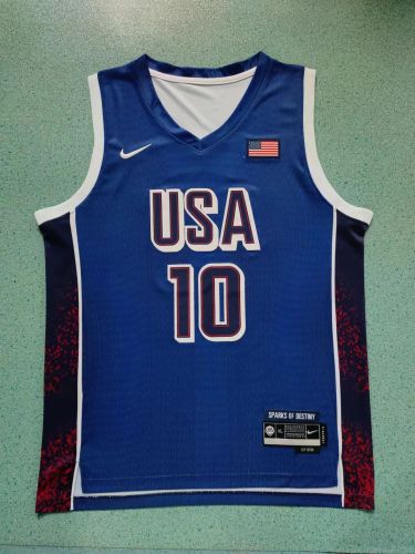 USA 10 TATUM Dark Blue NBA Shirt United States Basketball Jersey