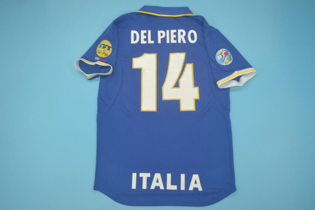 with Patch Retro Jersey 1996 Italy DEL PIERO 14 Home Soccer Jersey Vintage Football Shirt