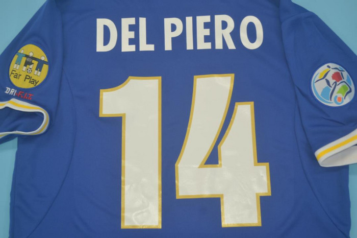 with Patch Retro Jersey 1996 Italy DEL PIERO 14 Home Soccer Jersey Vintage Football Shirt