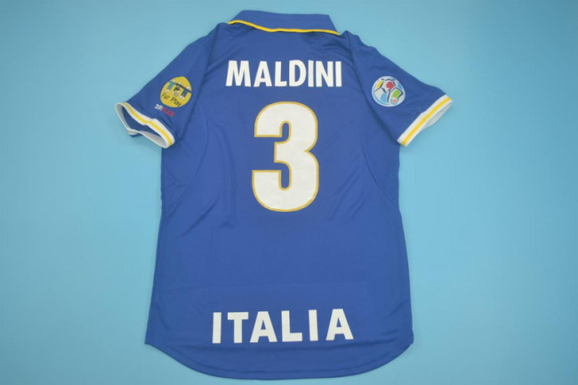 with Patch Retro Jersey 1996 Italy MALDINI 3 Home Soccer Jersey Vintage Football Shirt