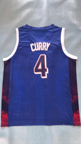 USA 4 CURRY Dark Blue NBA Shirt United States Basketball Jersey
