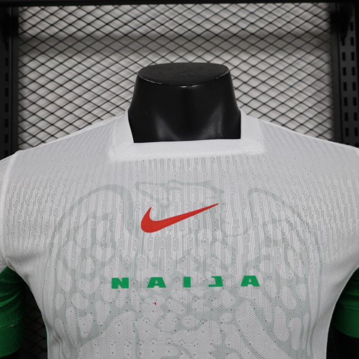 Player Version 2024 Nigeria Away White Soccer Jersey Football Shirt