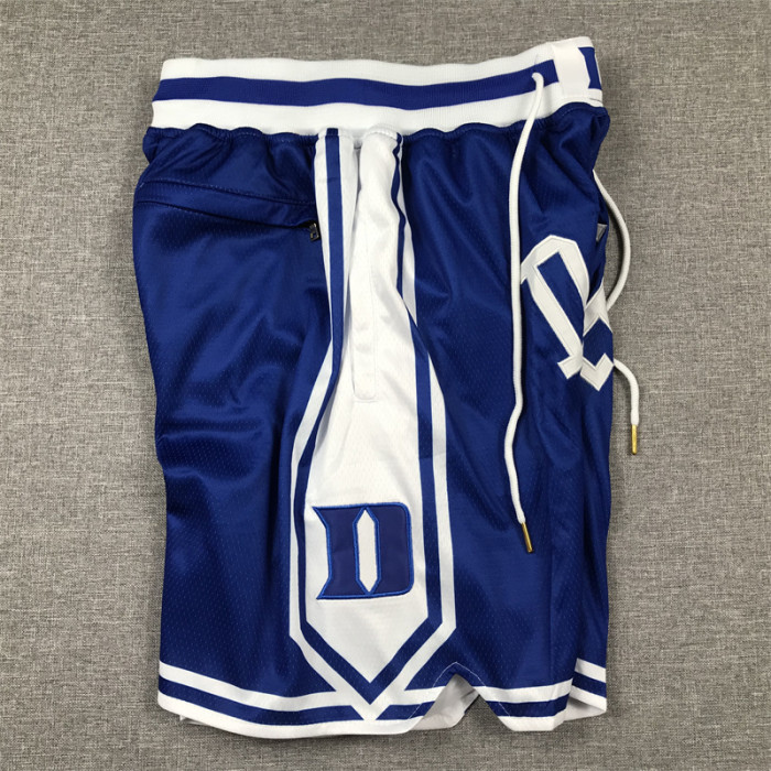with Pocket DUKE NBA Shorts Blue Basketball Shorts