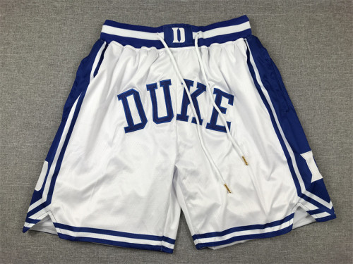 with Pocket DUKE NBA Shorts White Basketball Shorts