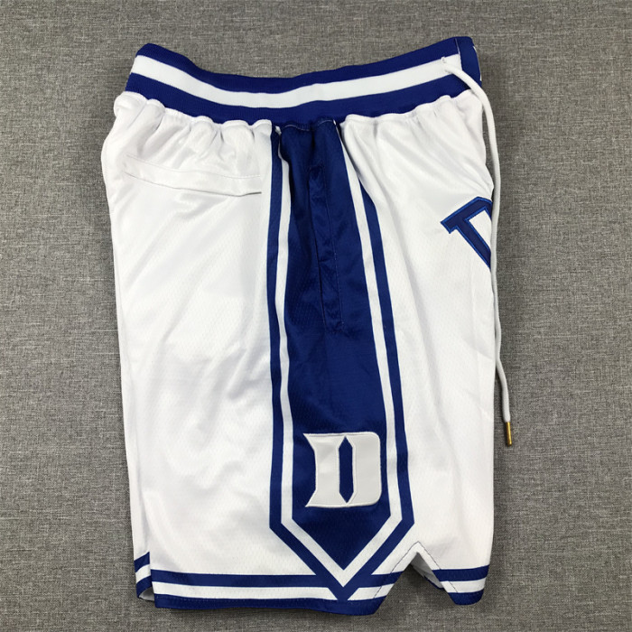 with Pocket DUKE NBA Shorts White Basketball Shorts