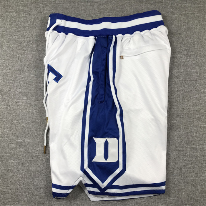 with Pocket DUKE NBA Shorts White Basketball Shorts