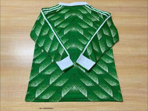 Long Sleeve Retro Jersey 1990 Germany Green Vintage Soccer Jersey