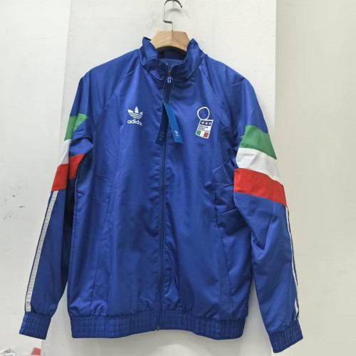 2024 Itlay Blue Soccer Windbreaker Jacket Football Jacket