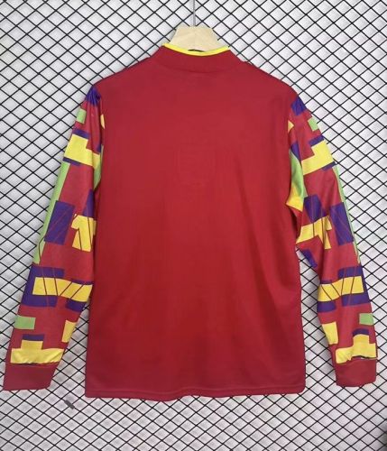 Retro Jersey Long Sleeve 1996 England Orange Goalkeeper Soccer Jersey Vintage Football Shirt