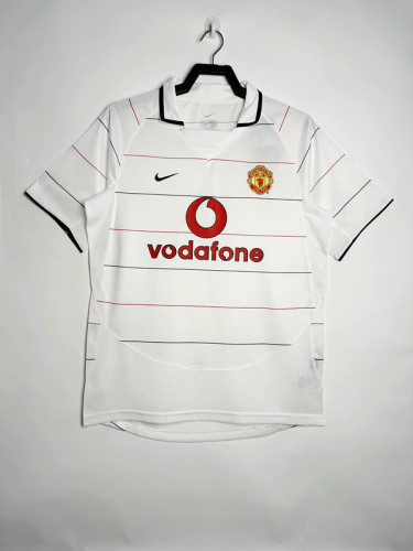 Retro Jersey 2003-2005 Manchester United Away White Soccer Jersey Man U Vintage Football Shirt