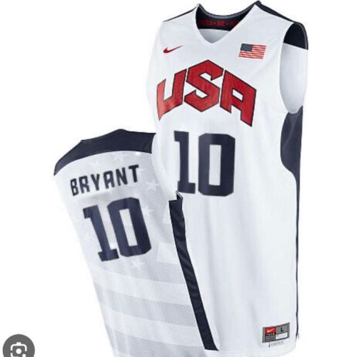 USA Bryant 10 White NBA Shirt United States Basketball Jersey