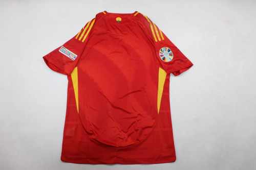 with Front Lettering+UEFA NATIONS LEAGUE WINNER 2023 Patch+Euro 2024 Badge Player Version Spain 2024 Final Home Soccer Jersey España Camisetas de Futbol
