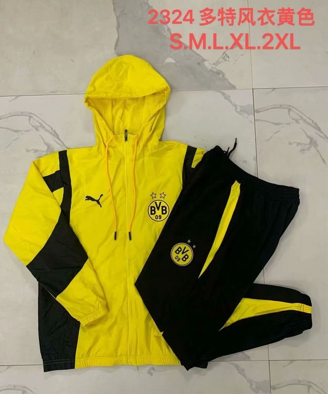 2024 Dortmund Yellow Soccer Windbreaker Jacket and Pants BVB Football Tracksuit
