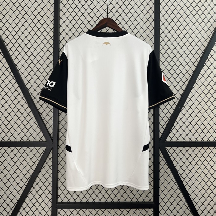 with LALIGA Patch Fans Version 2024-2025 Valencia Home Soccer Jersey Football Shirt