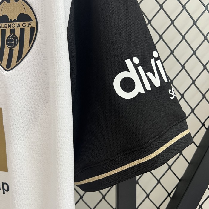 with LALIGA Patch Fans Version 2024-2025 Valencia Home Soccer Jersey Football Shirt
