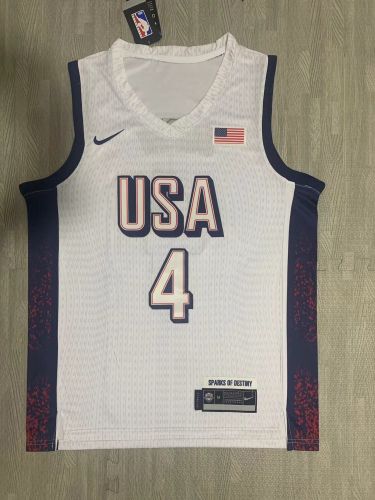 USA 4 CURRY White NBA Shirt United States Basketball Jersey