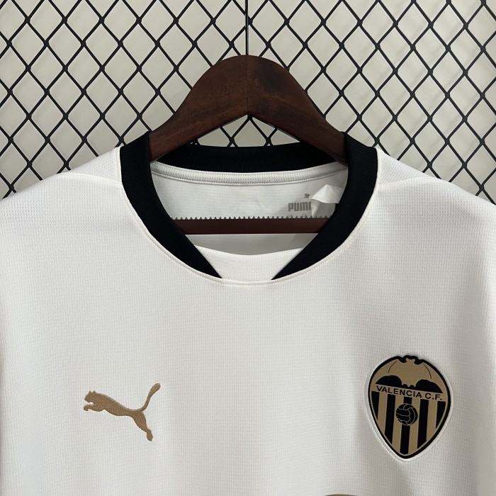 with LALIGA Patch Fans Version 2024-2025 Valencia Home Soccer Jersey Football Shirt