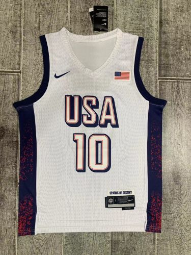 USA 10 TATUM White NBA Shirt United States Basketball Jersey