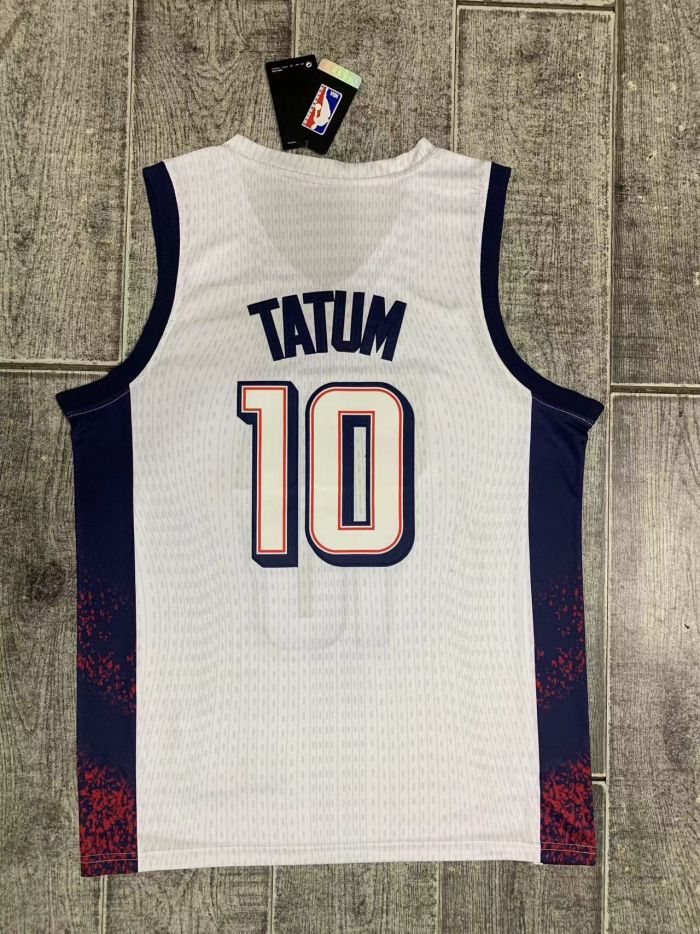 USA 10 TATUM White NBA Shirt United States Basketball Jersey