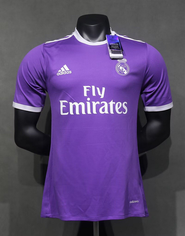 Player Version Retro Jersey 2016-2017 Real Madrid Away Purple Soccer Jersey Vintage Football Shirt