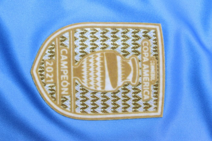 with new Front Patch+Front Lettering Player Version Argentina 2024 Final Home Home Soccer Jersey Blue Football Shirt