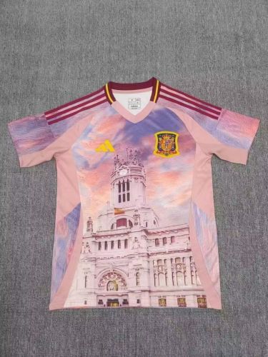 Fan Version Spain 2024 Pink Special Edition Soccer Jersey España Camisetas de Futbol