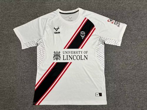 Fan Version 2024-2025 Lincoln City Away White Soccer Jersey Football Shirt