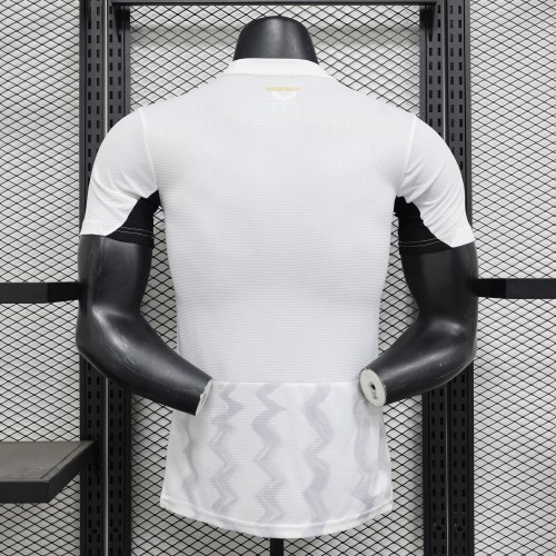 Player Version 2024-2025 Bayer 04 Leverkusen Away White Soccer Jersey Football Shirt