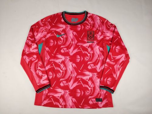 Long Sleeve South Korea 2024 Home Soccer Jersey Football Shirt