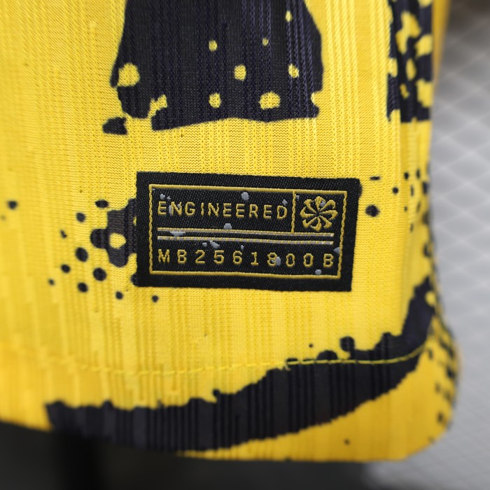 without Sponor Logo Player Version 2024-2025 Inter Milan Third Away Yellow Soccer Jersey Football Shirt