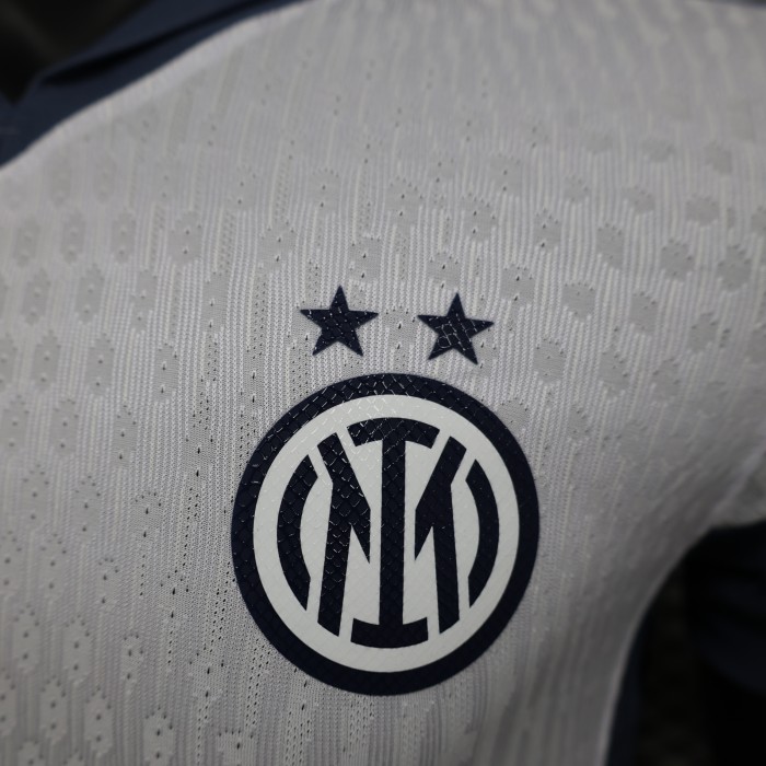 without Sponor Logo Player Version 2024-2025 Inter Milan Away White Soccer Jersey Football Shirt