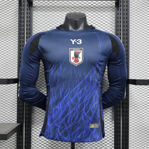 Long Sleeve Y-3 Player Version Japan 2024 Home Soccer Jersey Football Shirt