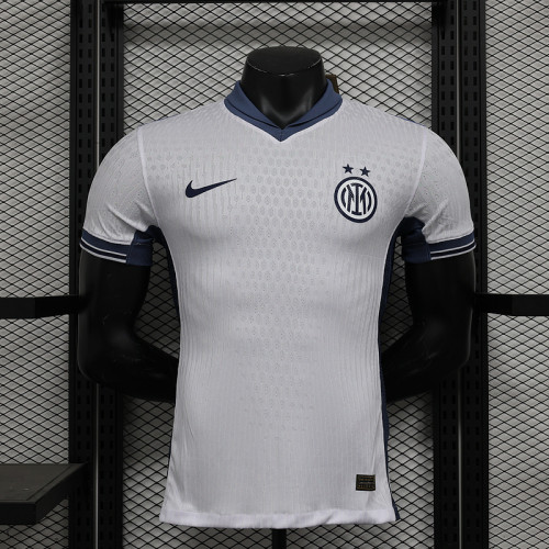 without Sponor Logo Player Version 2024-2025 Inter Milan Away White Soccer Jersey Football Shirt
