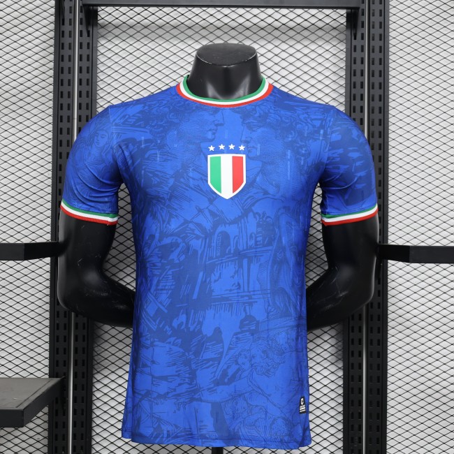 Player Version 2024 Italy Blue Special Edition Soccer Jersey Football Shirt