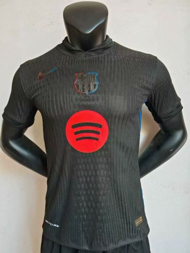 with new Sponor Logo Barca Camisetas de Futbol Player Version 2024-2025 Barcelona Away Black Soccer Jersey