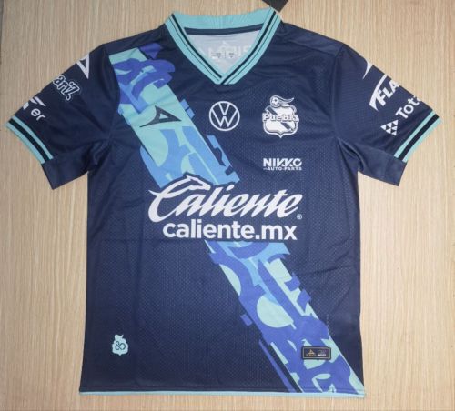 Fan Version 2024-2025 Puebla Away Dark Blue Soccer Jersey Football Shirt