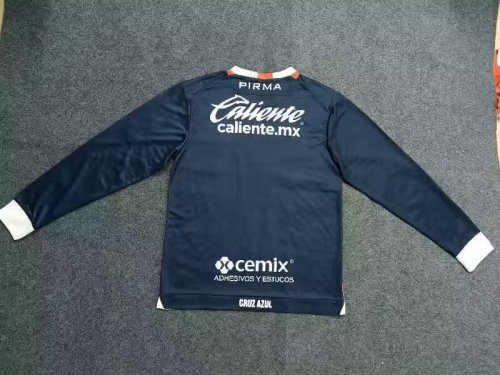 Long Sleeve 2024-2025 Cruz Azul Dark Blue/White Goalkeeper Soccer Jersey Football Shirt