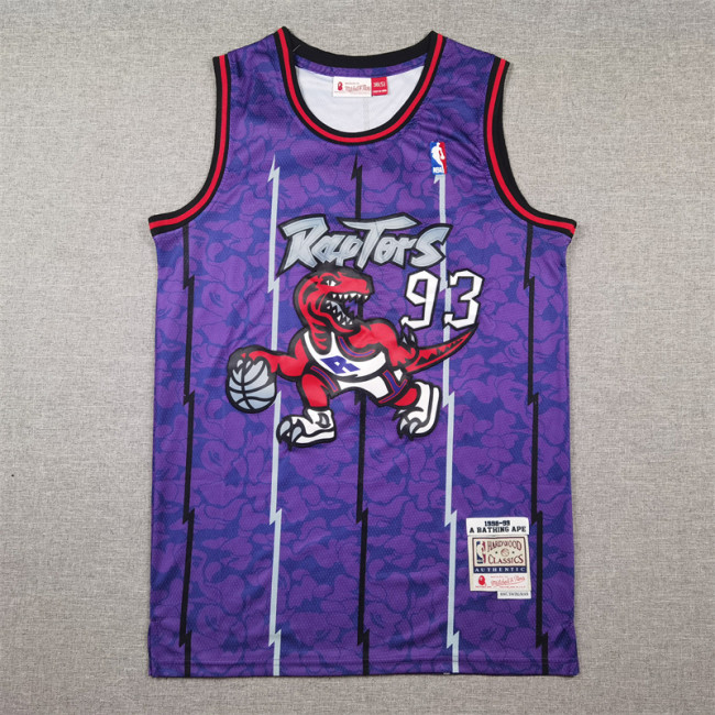 Mitchell&Ness 1998-99 Toronto Raptors 93 BAPE Purple NBA Jersey Basketball Shirt
