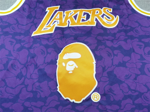 Los Angeles Lakers 93 BAPE Purple NBA Jersey Basketball Shirt