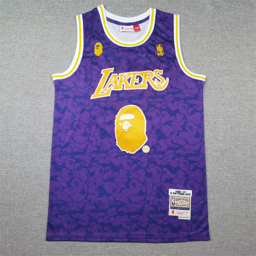Los Angeles Lakers 93 BAPE Purple NBA Jersey Basketball Shirt