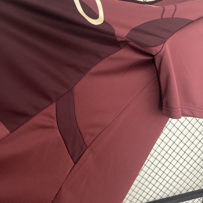 Fan Version Manchester City 2024-2025 Third Away Dark Red Soccer Jersey Man City Football Shirt