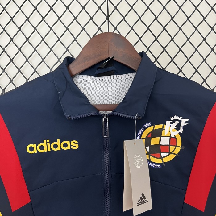 2024 Spain Dark Blue Soccer Windbreaker Jacket Football Jacket