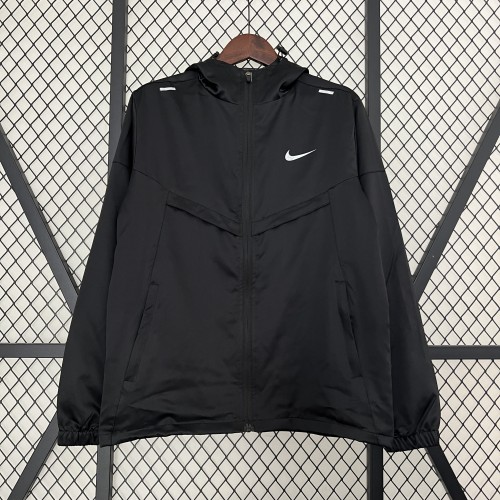 2024 NK Black Soccer Hoodie Football Windbreaker Jacket