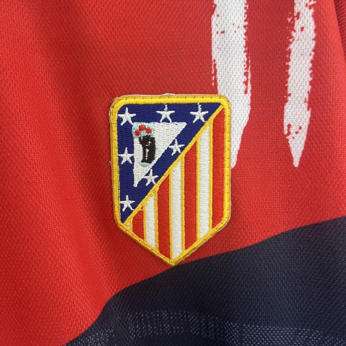 with LFP Patch Retro Jersey 1996-1997 Atletico Madrid Away Black/Red Soccer Jersey Vintage Football Shirt