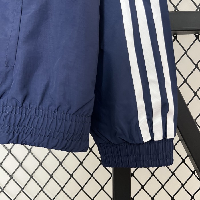 2024 Italy Dark Blue Soccer Windbreaker Jacket Football Jacket
