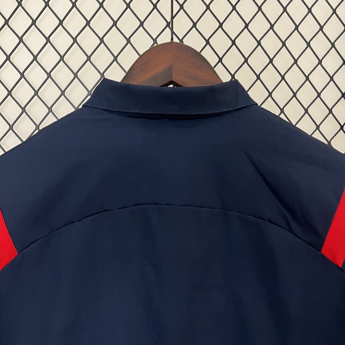 2024 Spain Dark Blue Soccer Windbreaker Jacket Football Jacket