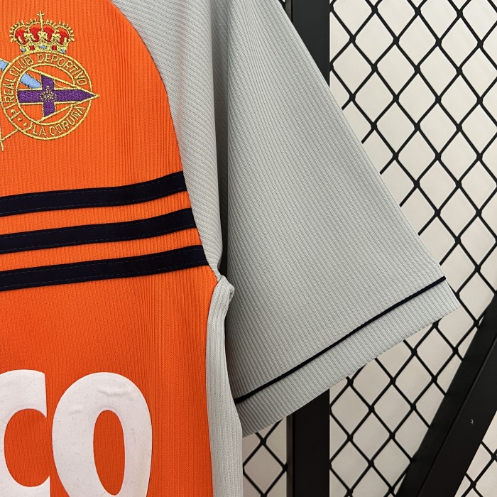 Retro Jersey 1998-1999 Deportivo La Coruna Away Orange Soccer Jersey Vintage Football Shirt