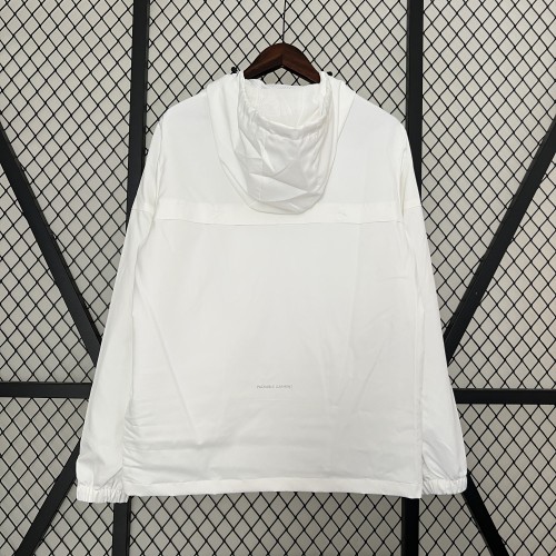 2024 NK White Soccer Hoodie Football Windbreaker Jacket