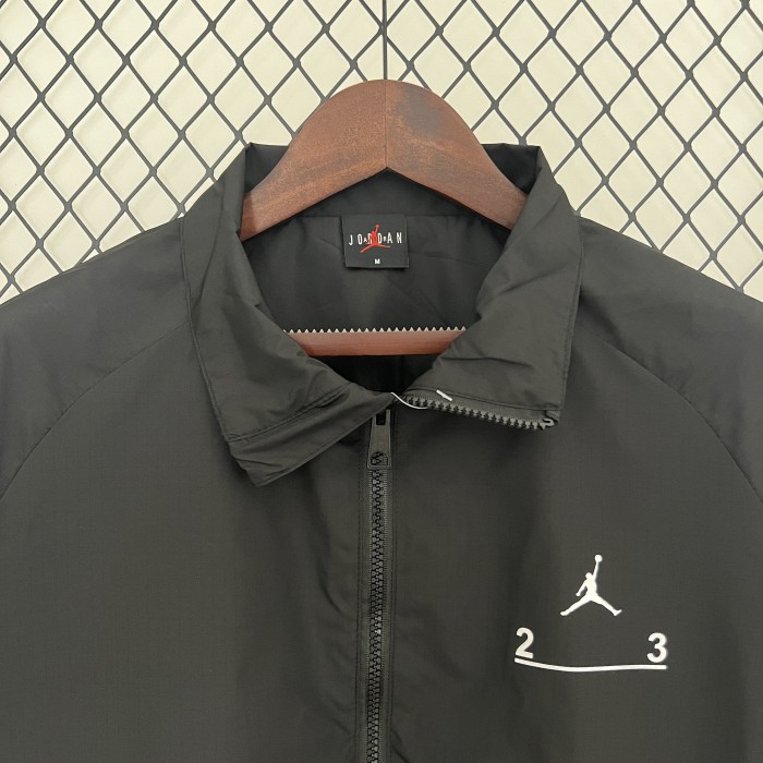2024 Jordan Black Soccer Hoodie Football Windbreaker Jacket
